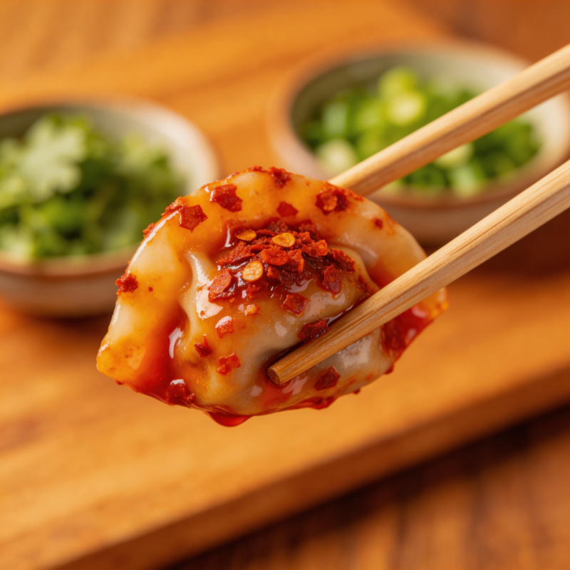 红油饺子 香辣诱人图片