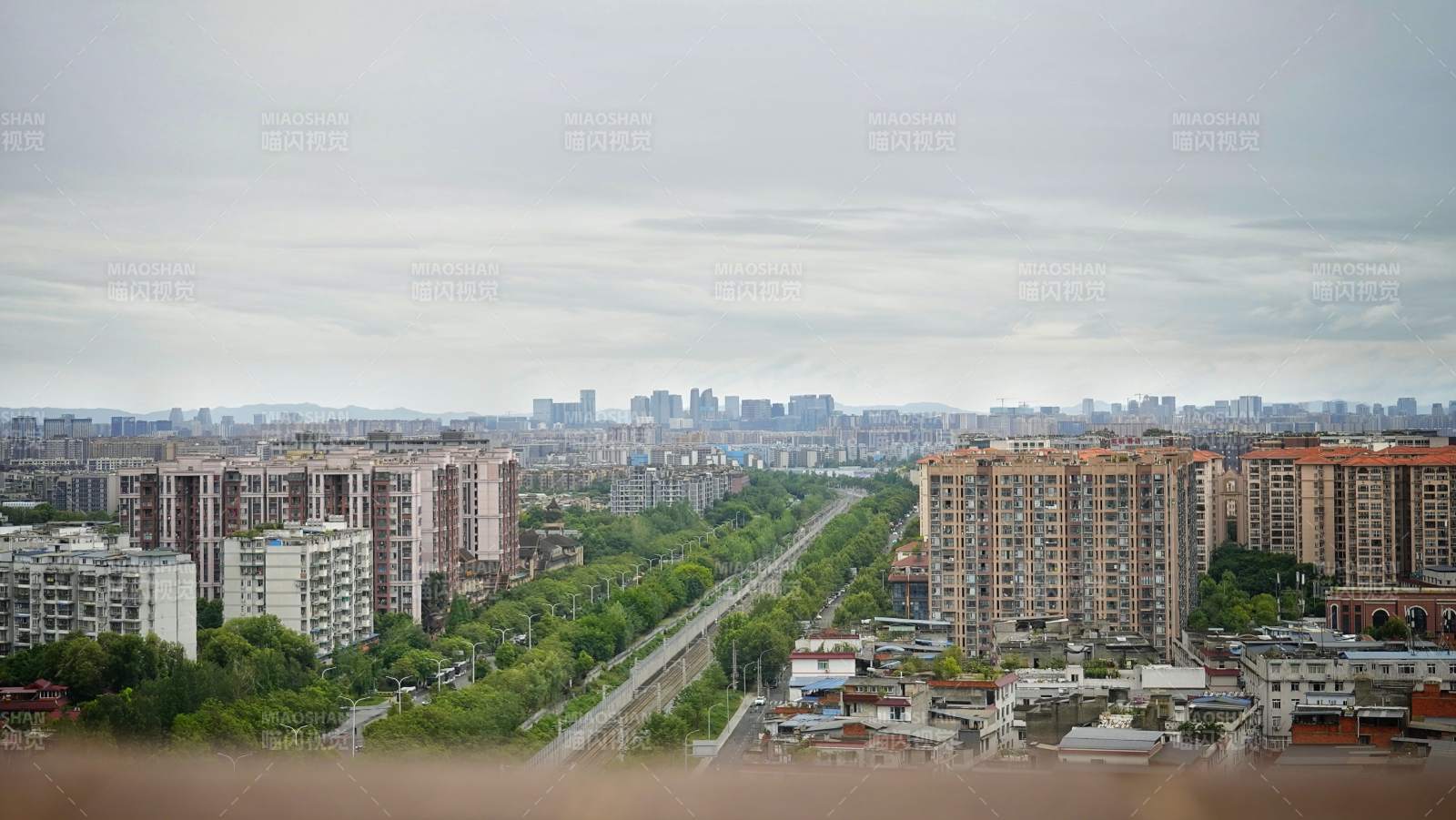 城市全景 高楼林立绿意浓图片