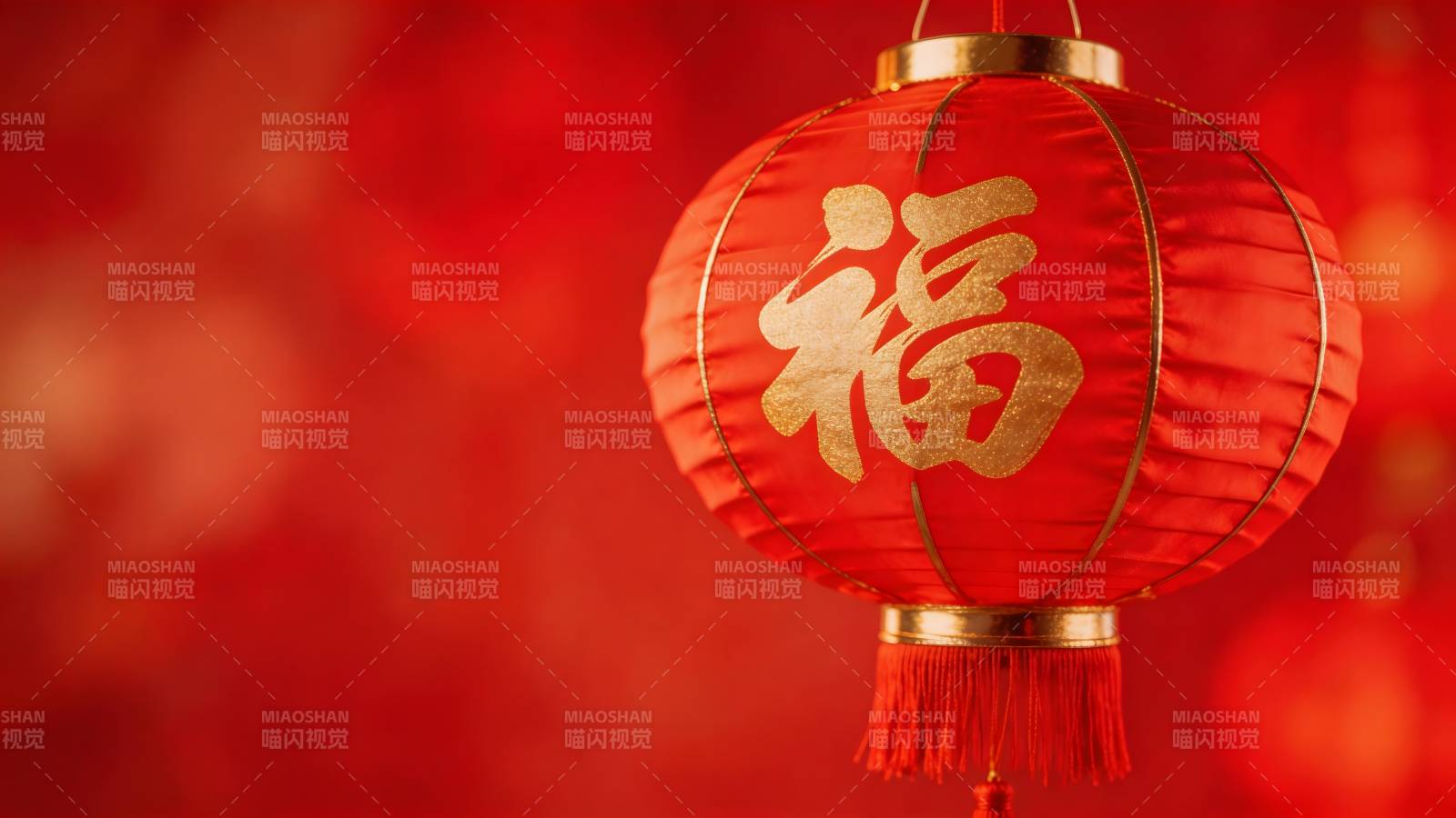 红灯笼映福字 年味浓图片