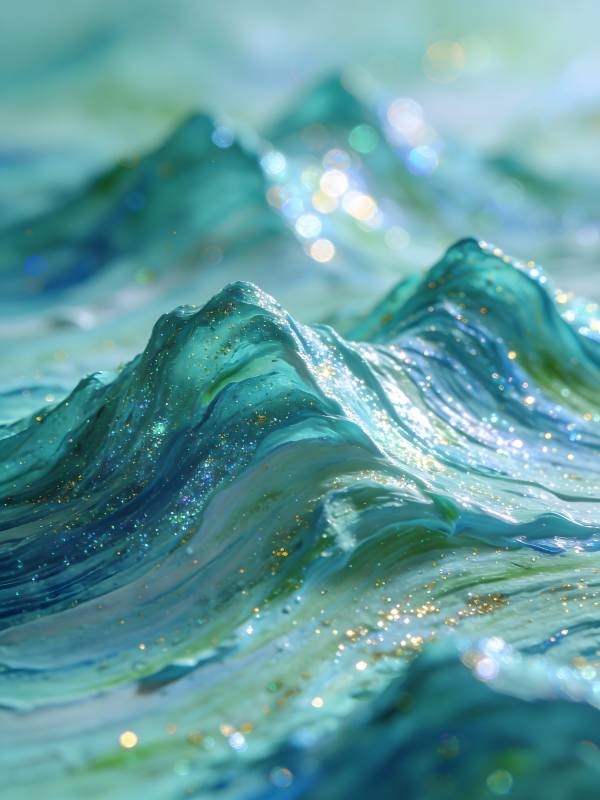 碧波闪金 浪涌如幻图片