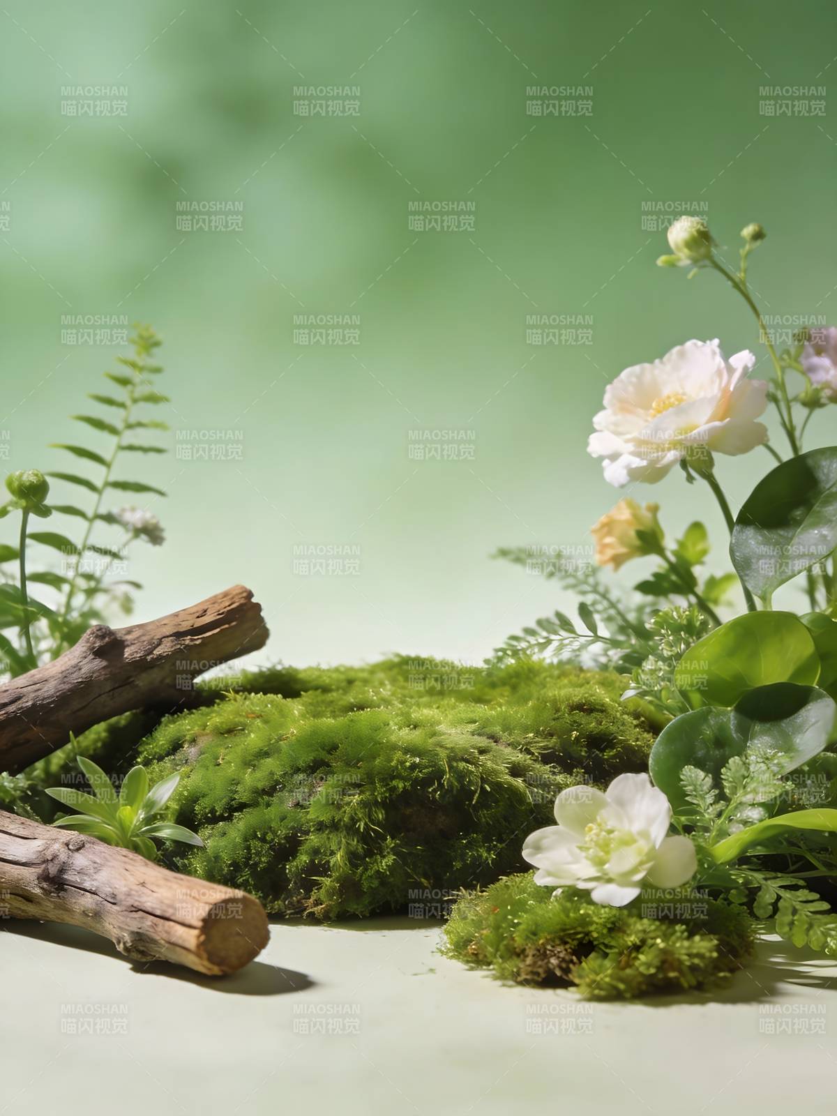 苔痕花影 静享自然之美图片