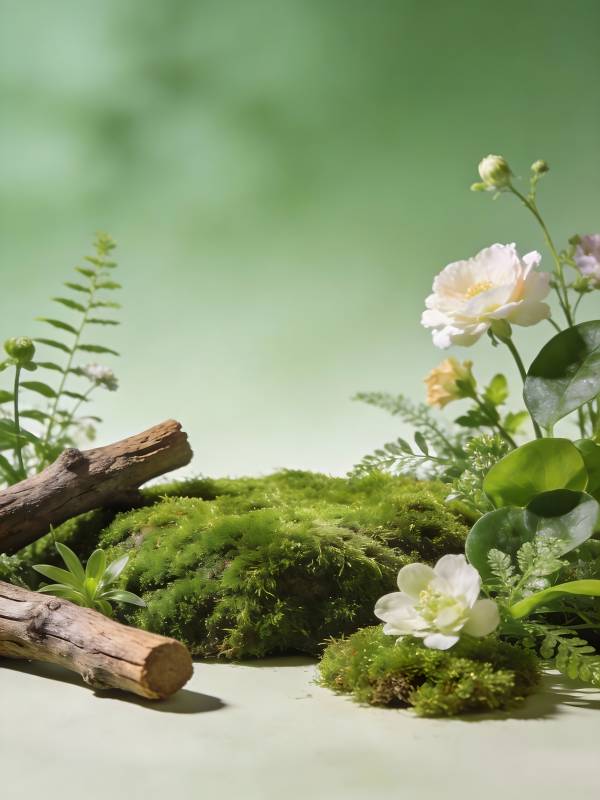 苔痕花影 静享自然之美图片