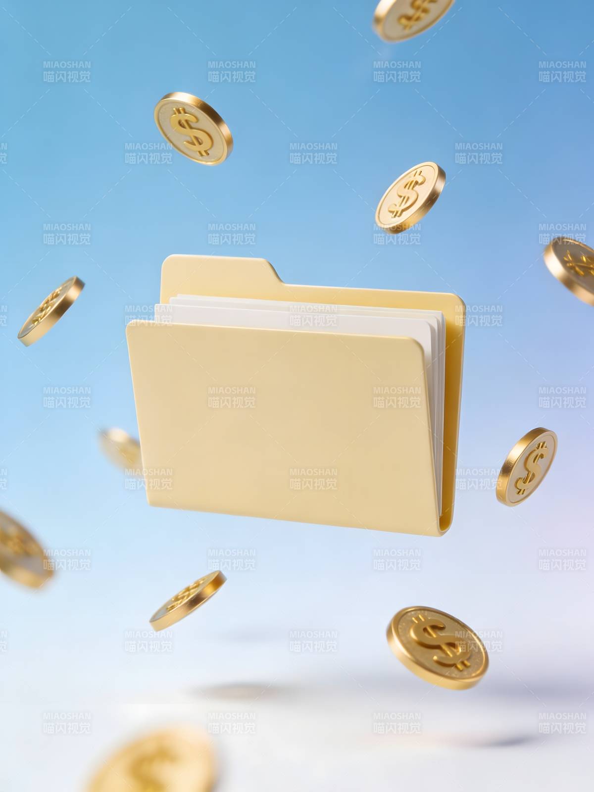金币飞舞 文件夹招财进宝图片