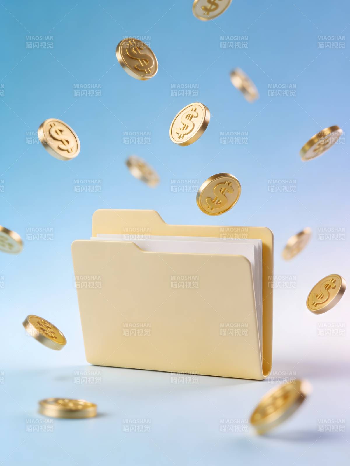 金币飞舞 财富入袋图片