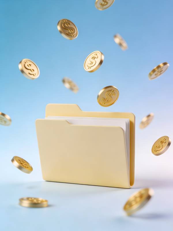 金币飞舞 财富入袋图片