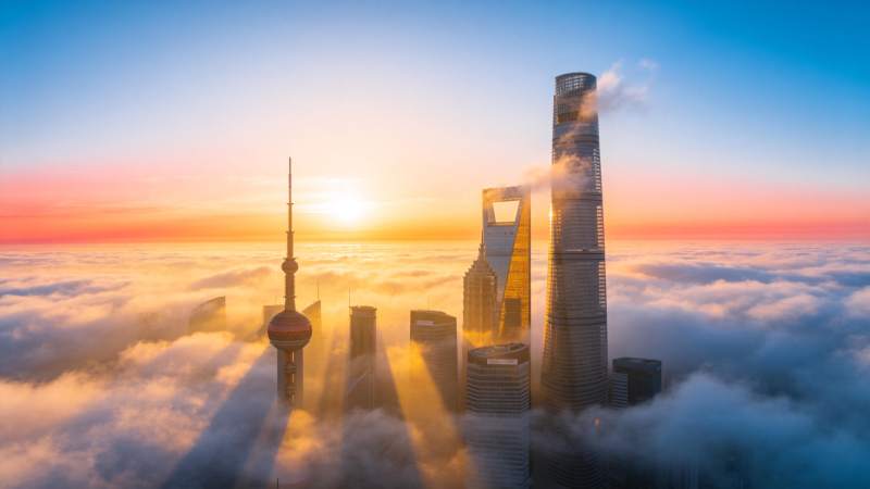 云海之上 魔都晨曦图片
