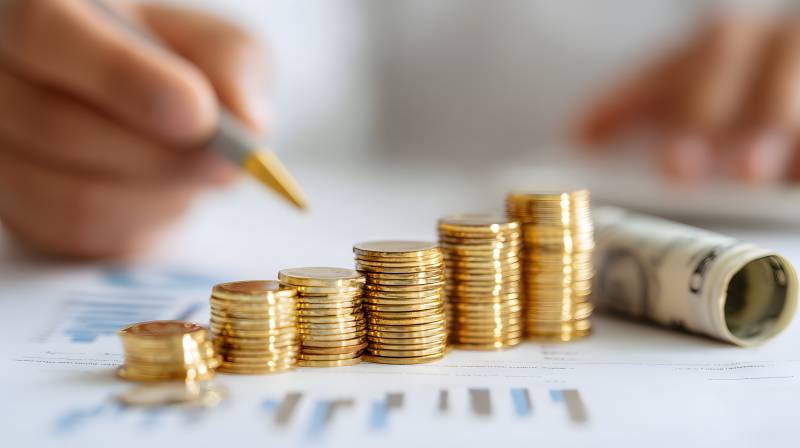 金币堆叠 财富增长图示图片