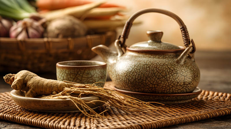茶壶人参静物图图片