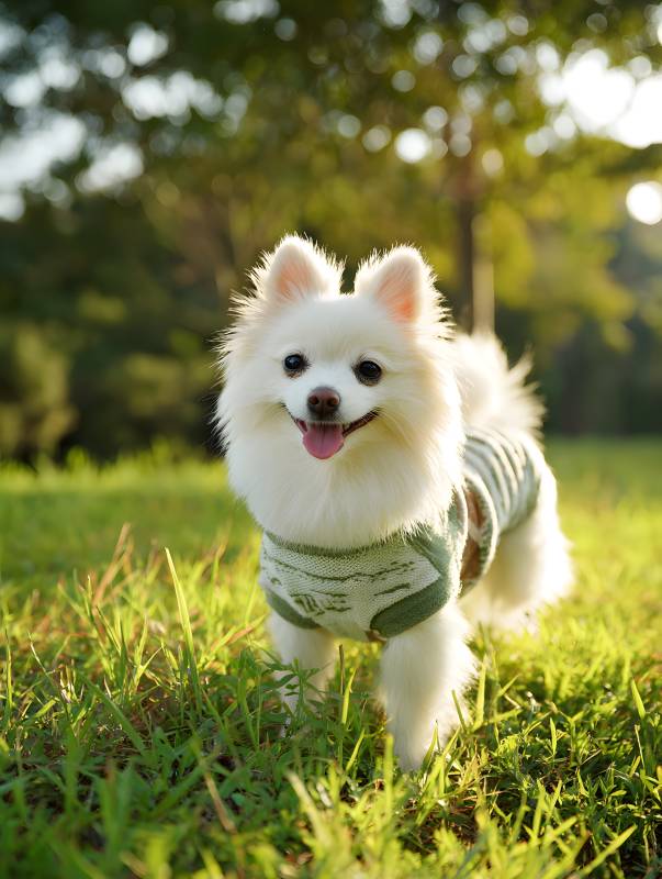 阳光下的萌犬小可爱图片