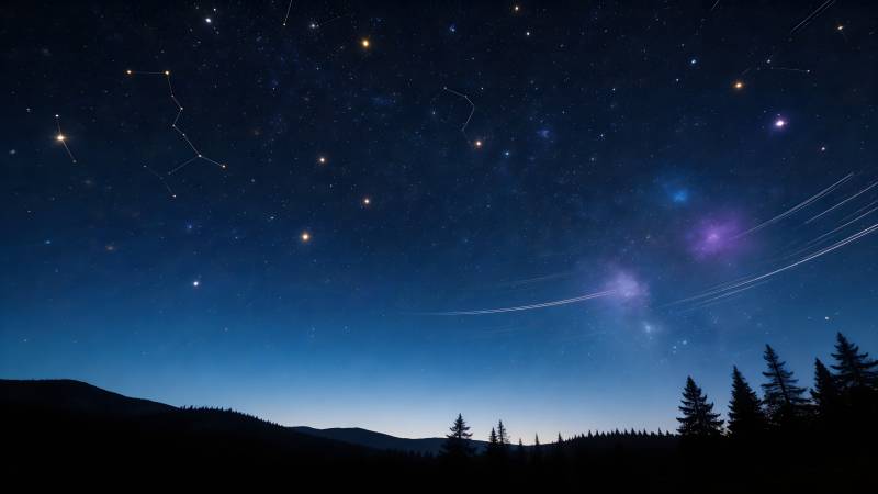 星空下的静谧山林夜图片