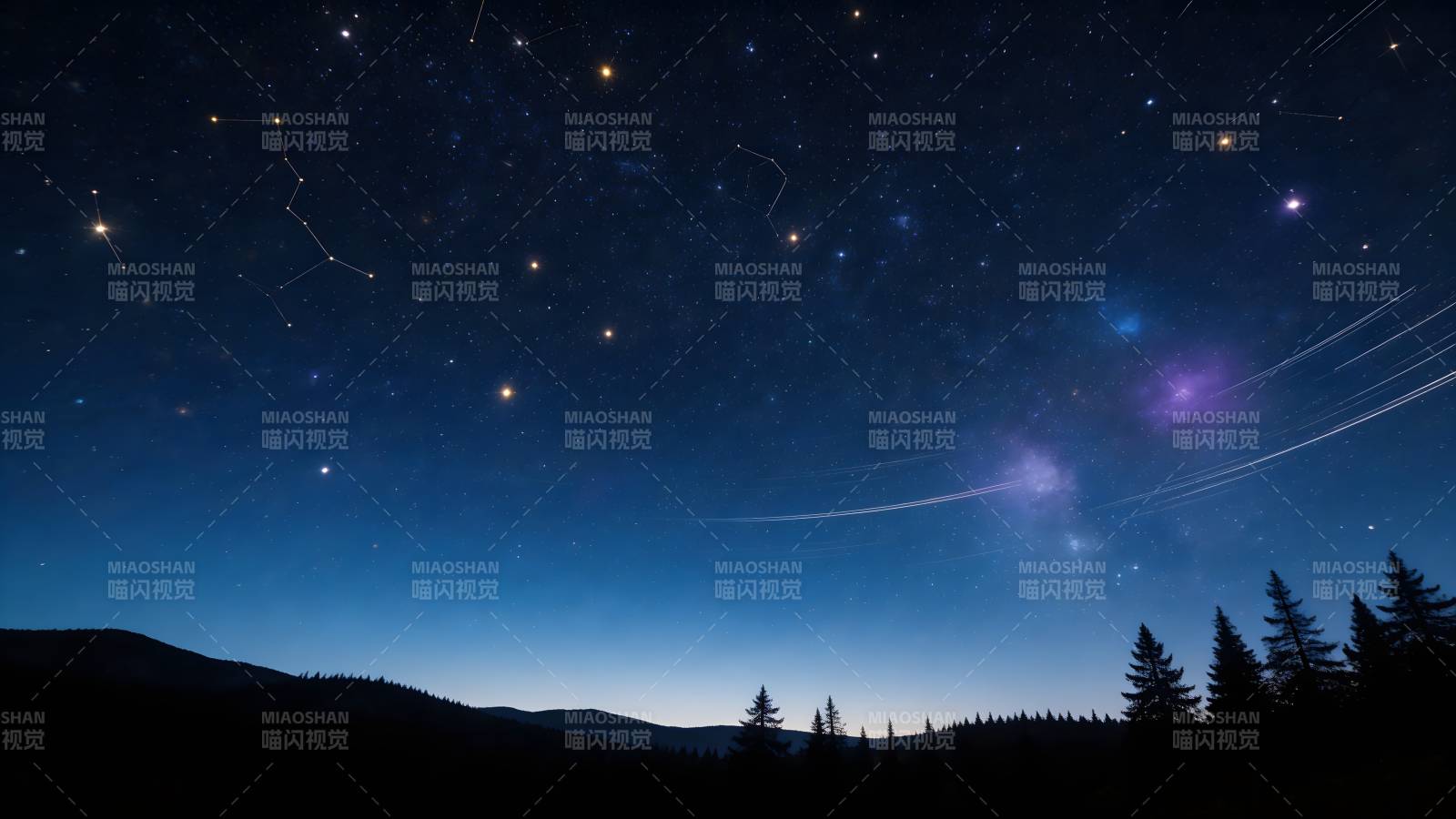星空下的静谧山林夜图片