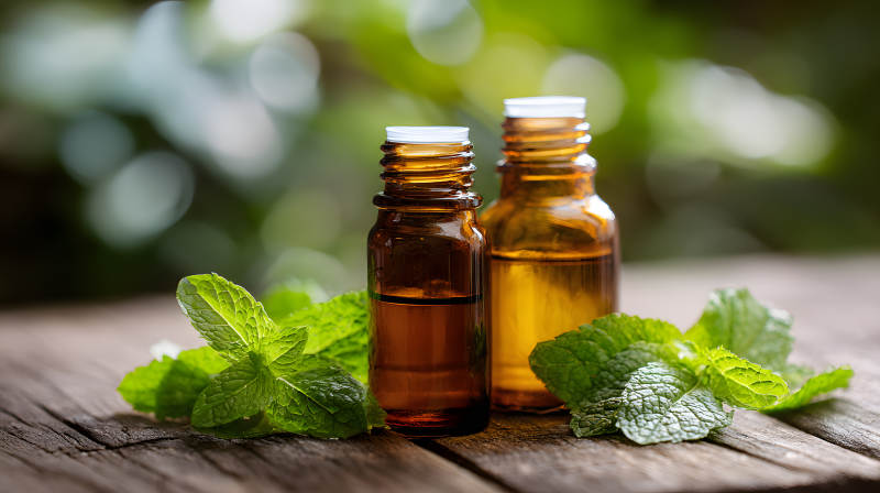 薄荷精油伴绿叶 自然疗愈力图片