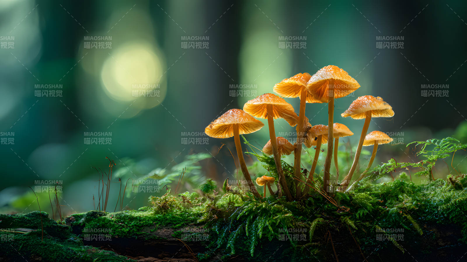 林间小菇 绿意盎然图片