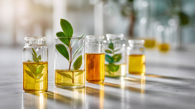 植物精油实验瓶陈列图片