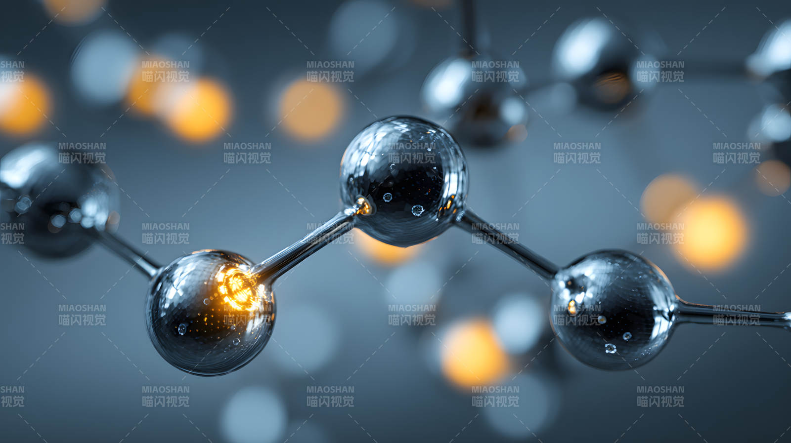 分子结构特写 光点闪烁图片