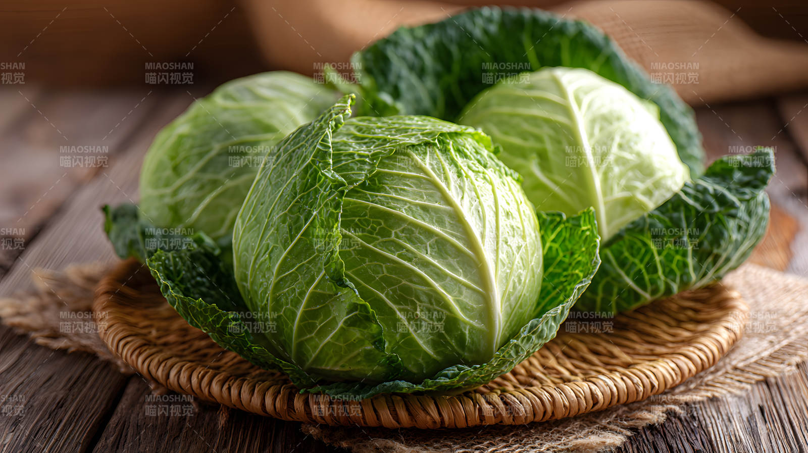 新鲜卷心菜 翠绿饱满诱人图片