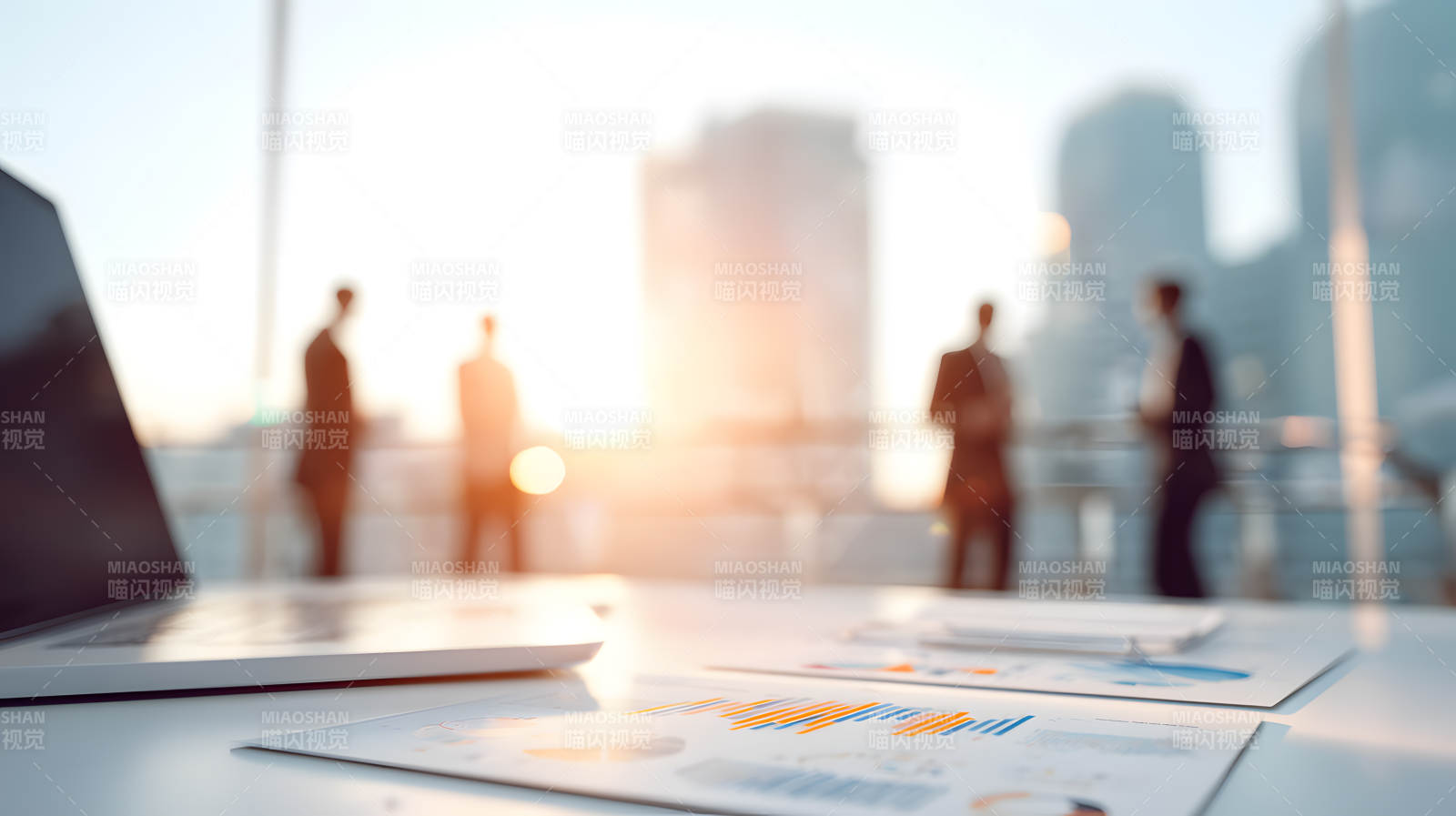 商务会议中的数据分析场景图片