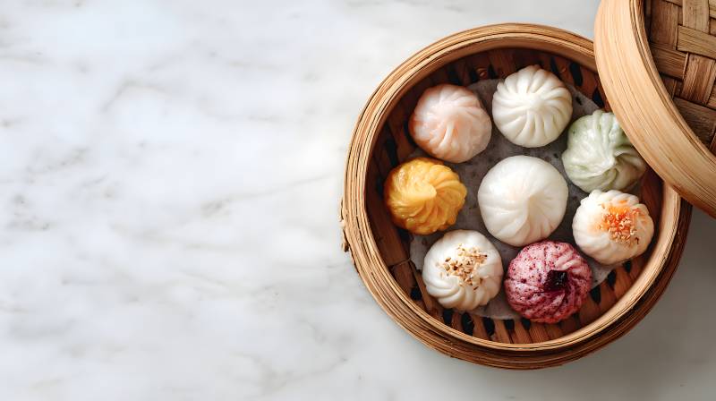 竹笼彩饺 雅致美味图片