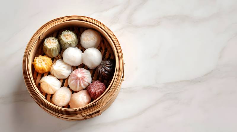 竹笼彩饺  marble台面雅致呈现图片