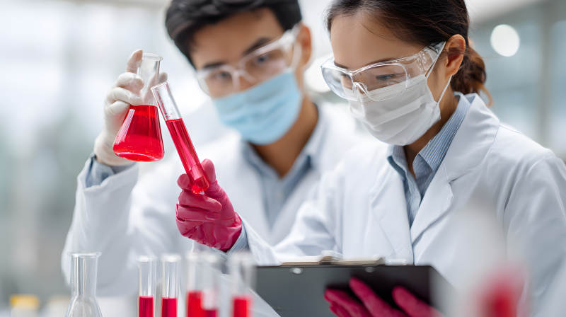 实验室中科学家专注实验图片