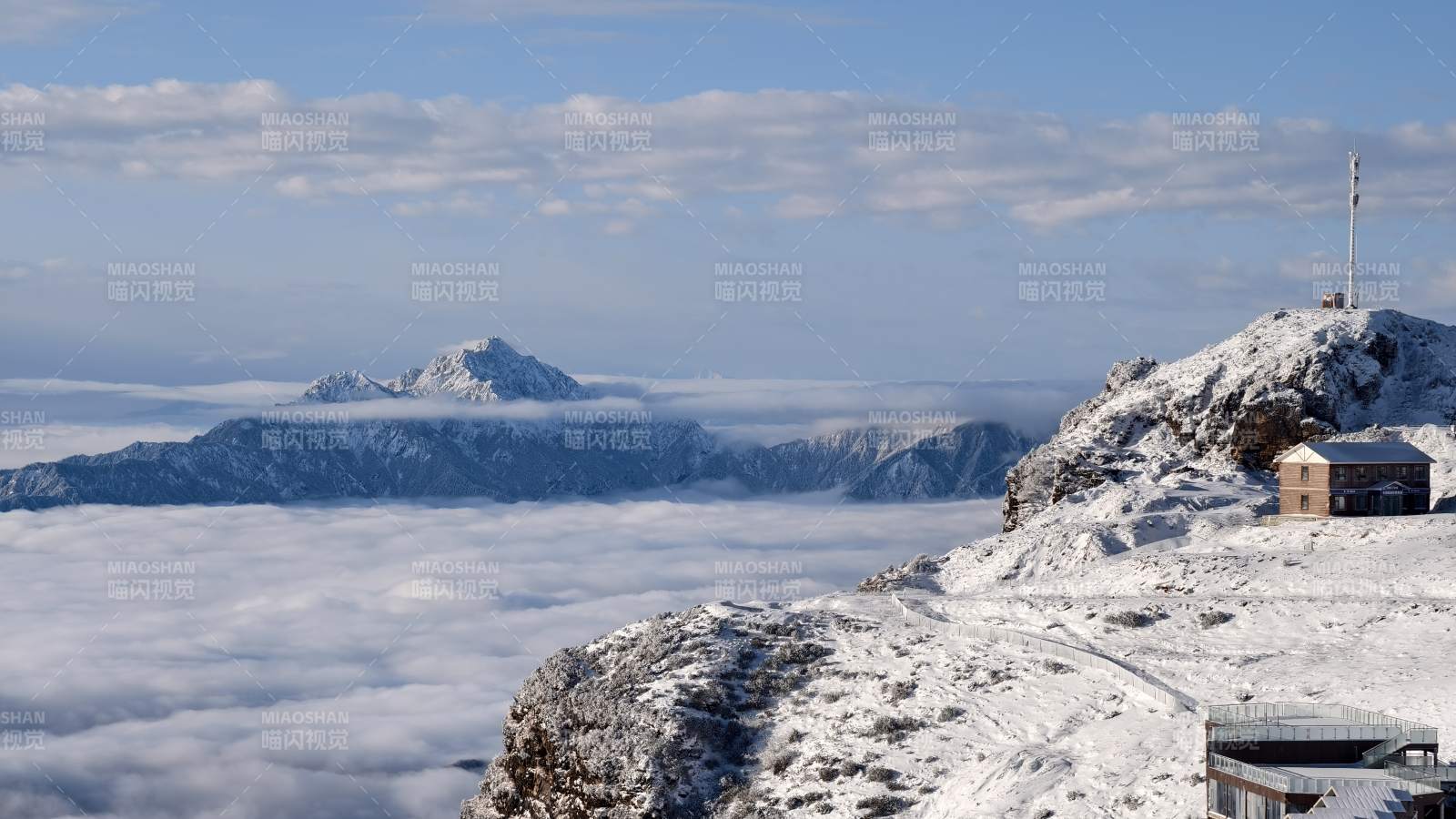 雪山之巅 云海之上图片