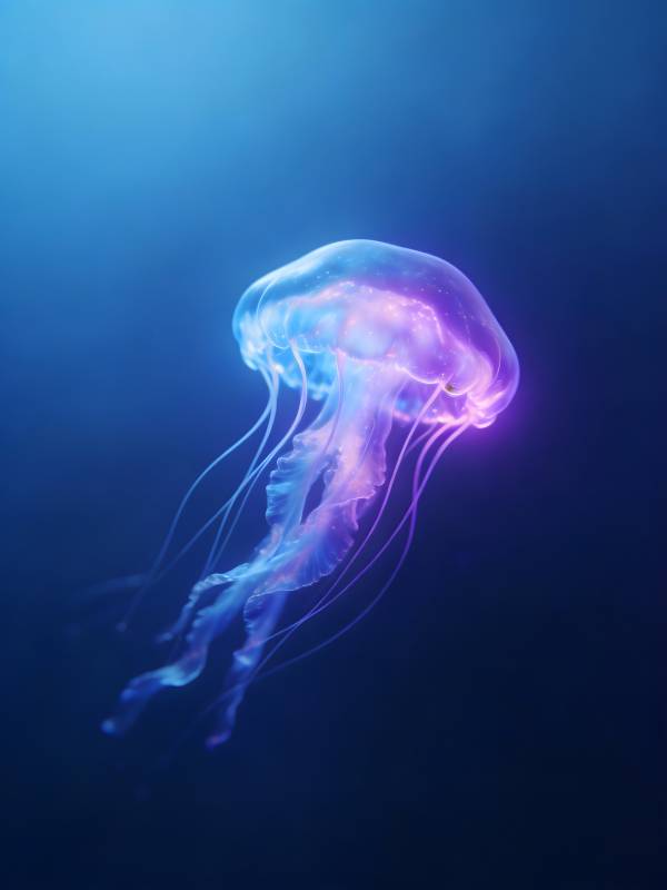 深海霓虹水母舞图片