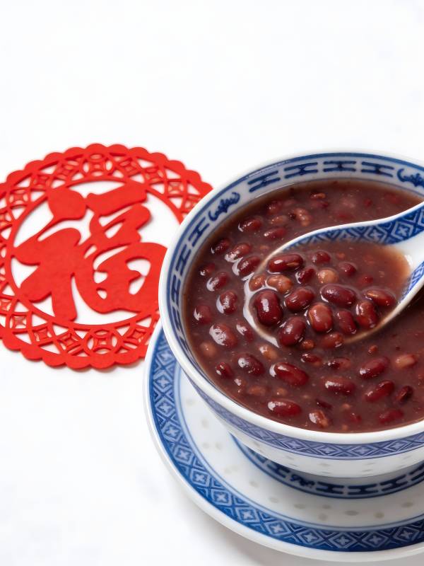 红豆汤配福字剪纸图片