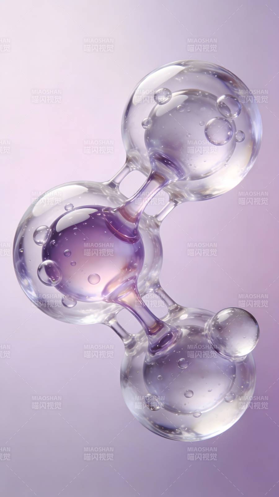 紫韵气泡分子结构艺术图片