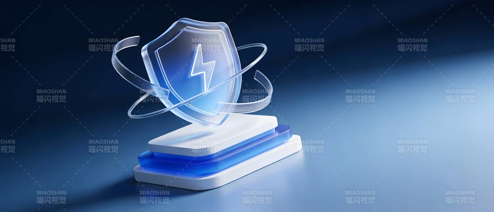 蓝光盾牌 能量守护图标图片