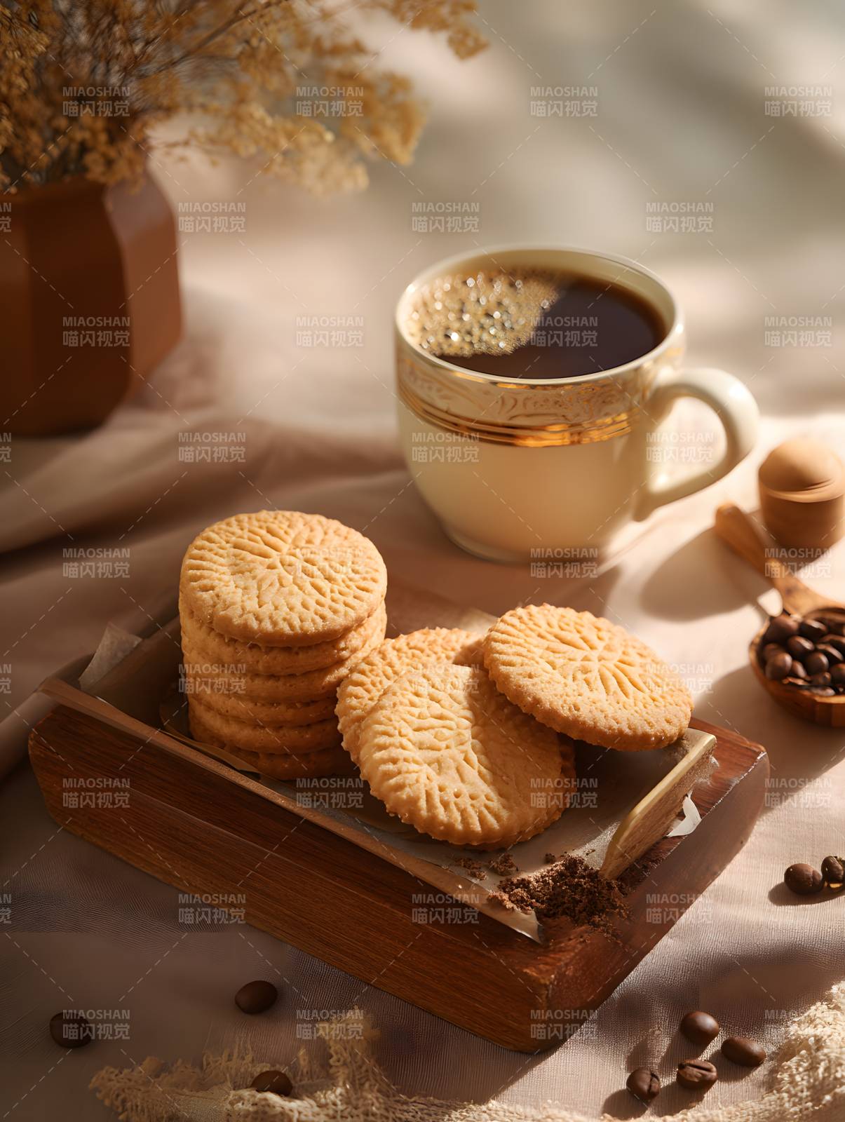咖啡配饼干 午后小确幸图片
