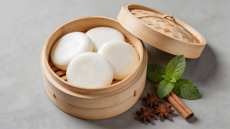 竹笼蒸白糕 香叶伴桂皮图片