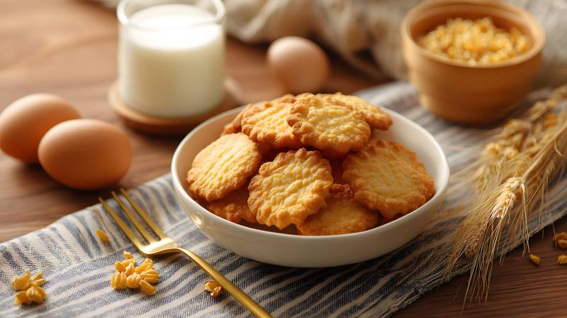 麦香饼干配牛奶鸡蛋图片