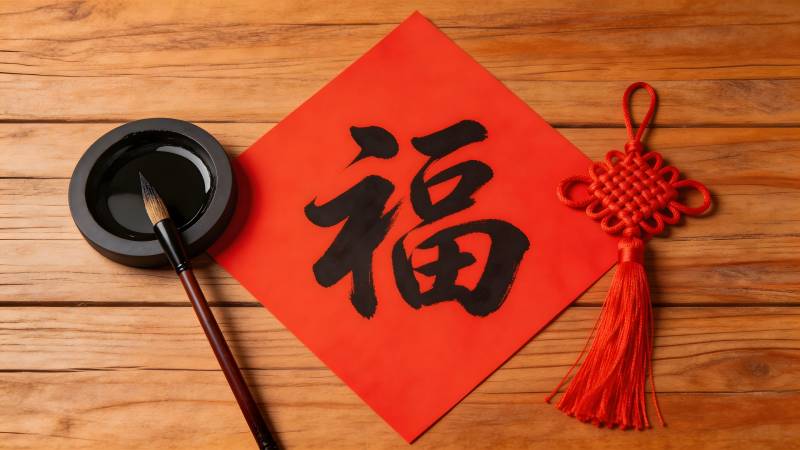 福字春联迎新年图片