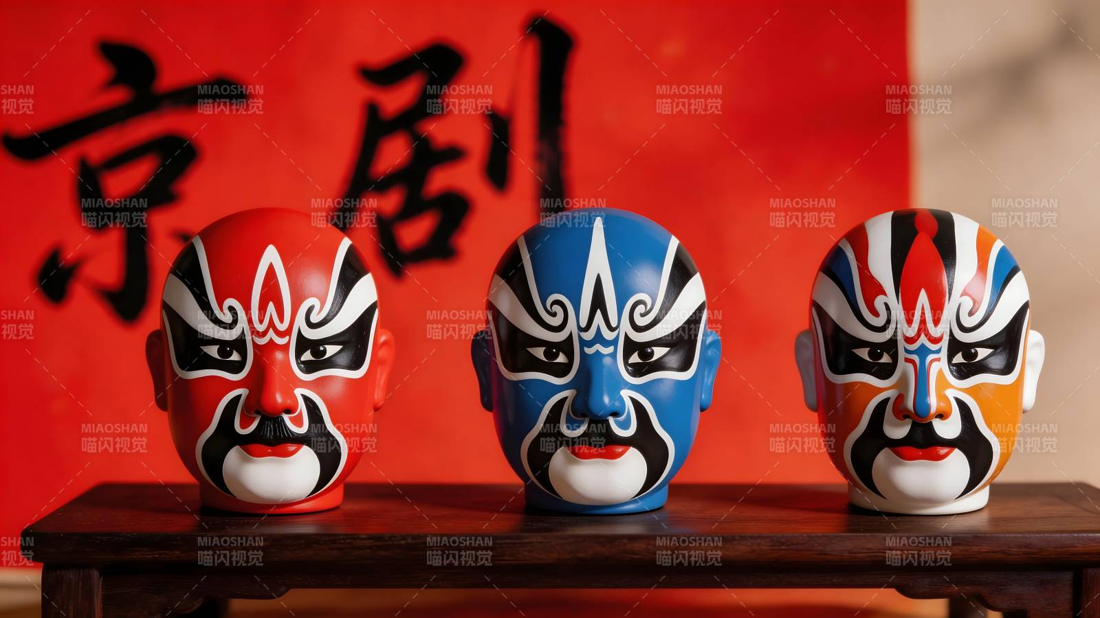 京剧脸谱三彩展神韵图片