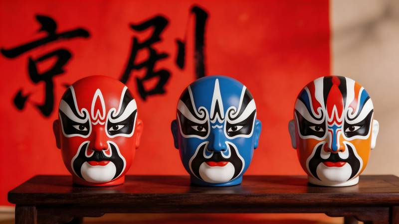 京剧脸谱三彩展神韵图片