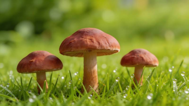 晨露蘑菇 trio 绿意盎然图片