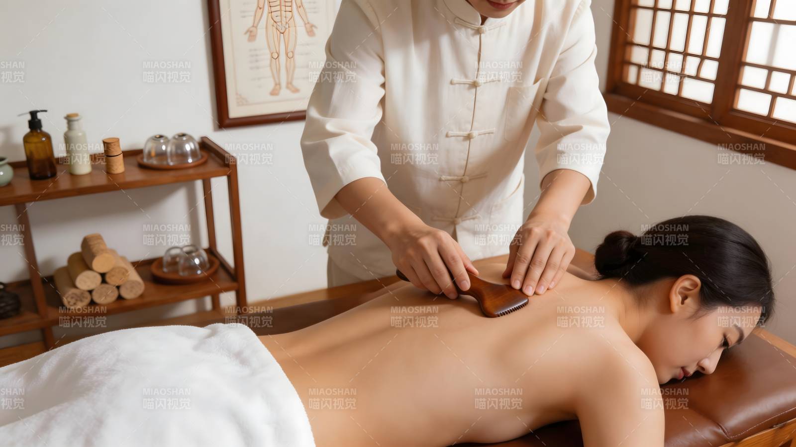 中医刮痧疗法现场图片
