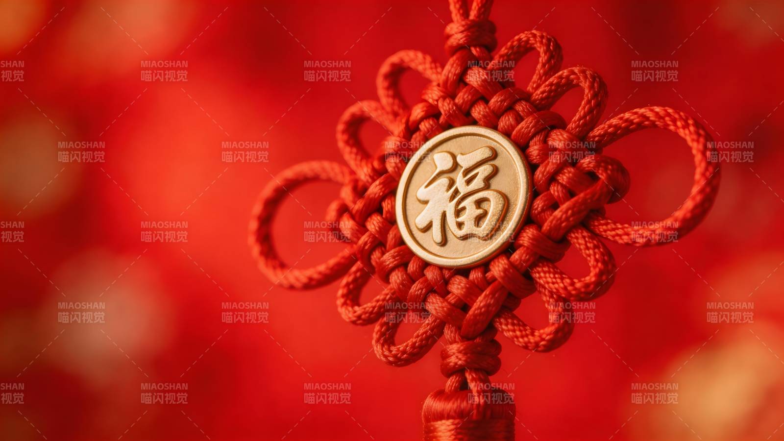 红绳福字结 喜庆迎新春图片