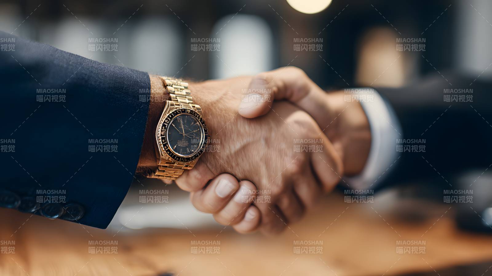 商务握手 金表显尊贵图片