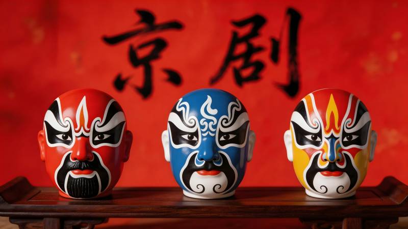 京剧脸谱三彩展神韵图片