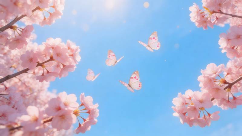 樱飞蝶舞 春日限定浪漫图片