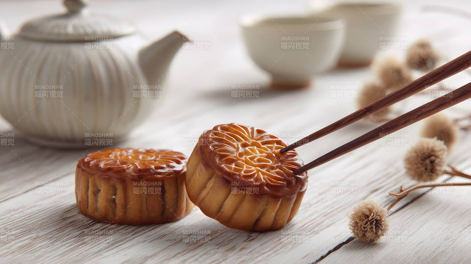 中秋月饼配茶 雅致团圆味图片