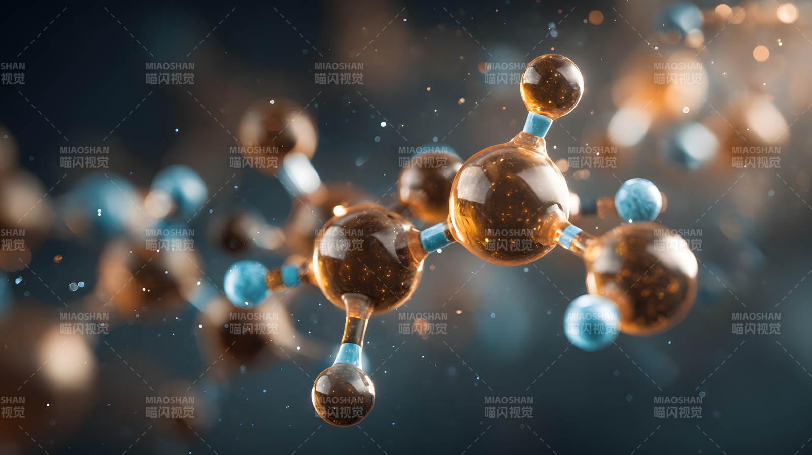 分子结构艺术化呈现图片