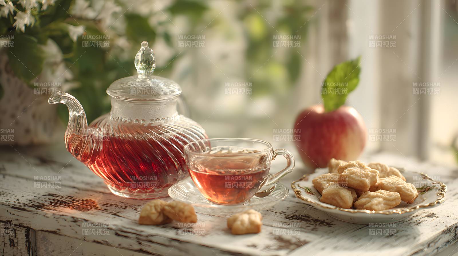 茶香果甜 午后静好时光图片