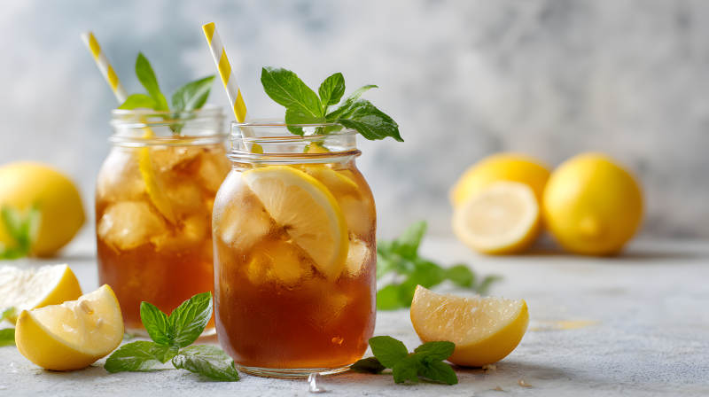 冰柠茶配薄荷 清凉一夏图片