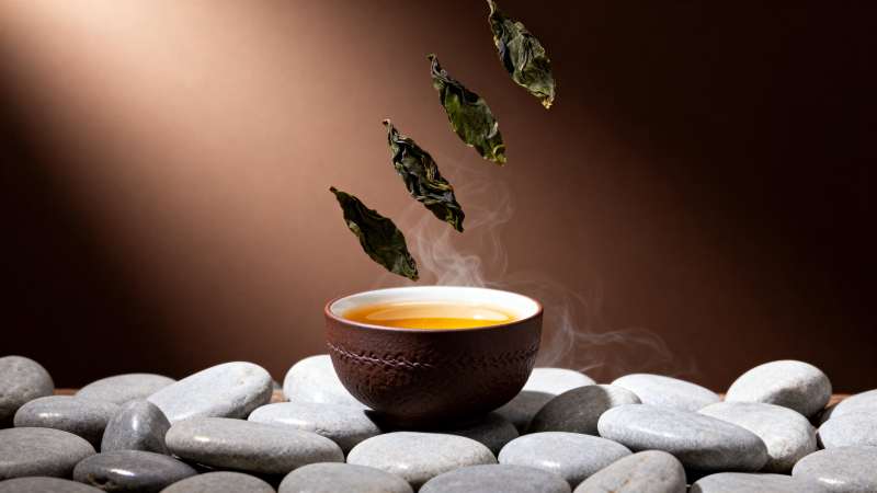 茶香叶舞 石上静享图片