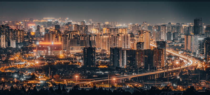 璀璨夜城 流光溢彩都市夜景图片