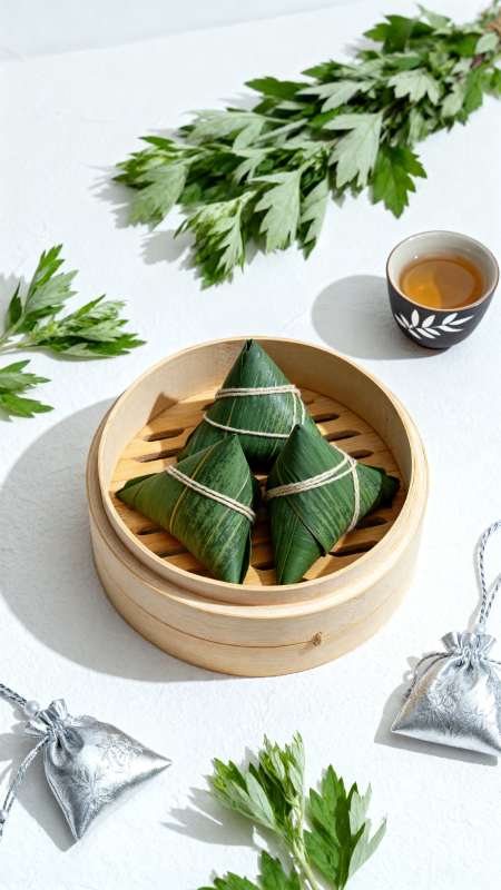 端午粽香 艾草伴茶韵图片