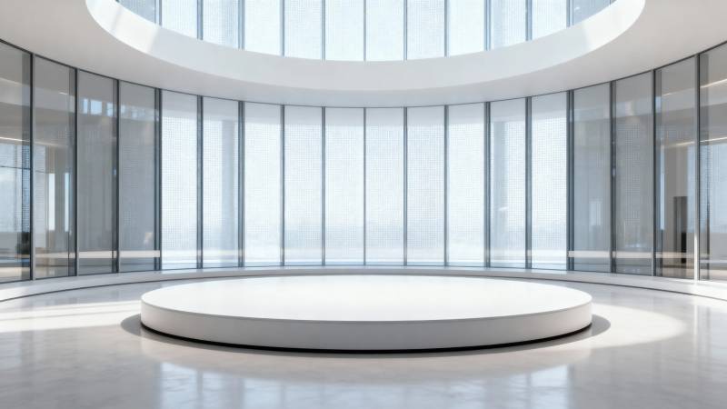 现代圆形展厅 光影通透空间图片