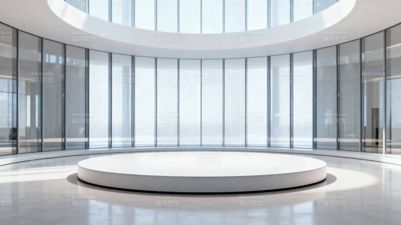现代圆形展厅 光影通透空间图片